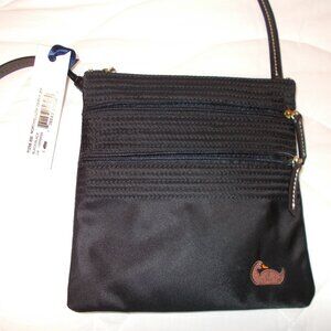 NWT Dooney & Bourke North/South triple zip black purse, smoke-free